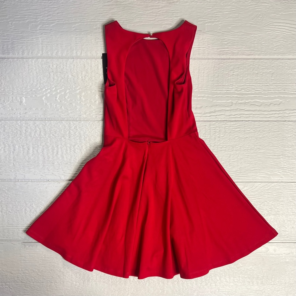 Red [Lulu's] Skater <Girl About Town> NWT Cute Mini Dress + Cut Out Back | Small - Picture 7 of 16